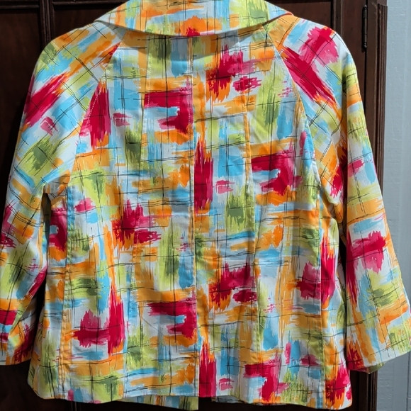 Color Splash Cropped Jean Jacket - Multicolor - Picture 5 of 9
